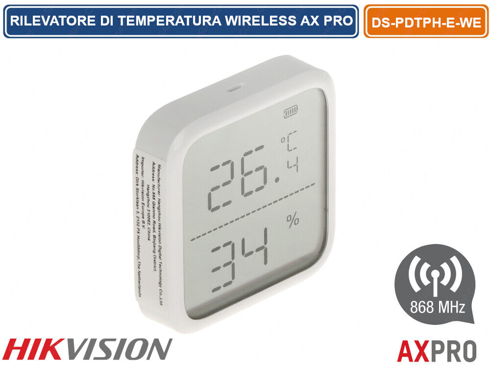 HIKVISION AX PRO RILEVATORE DI TEMPERATURA RADIO WIRELESS CON SONDA