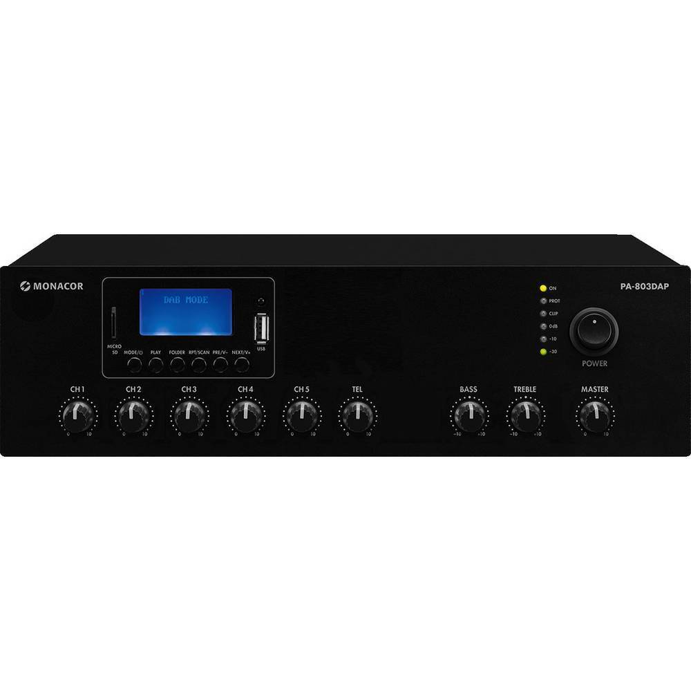 Monacor PA-803DAP Amplificatore PA 30 W 1 canale 1 zona