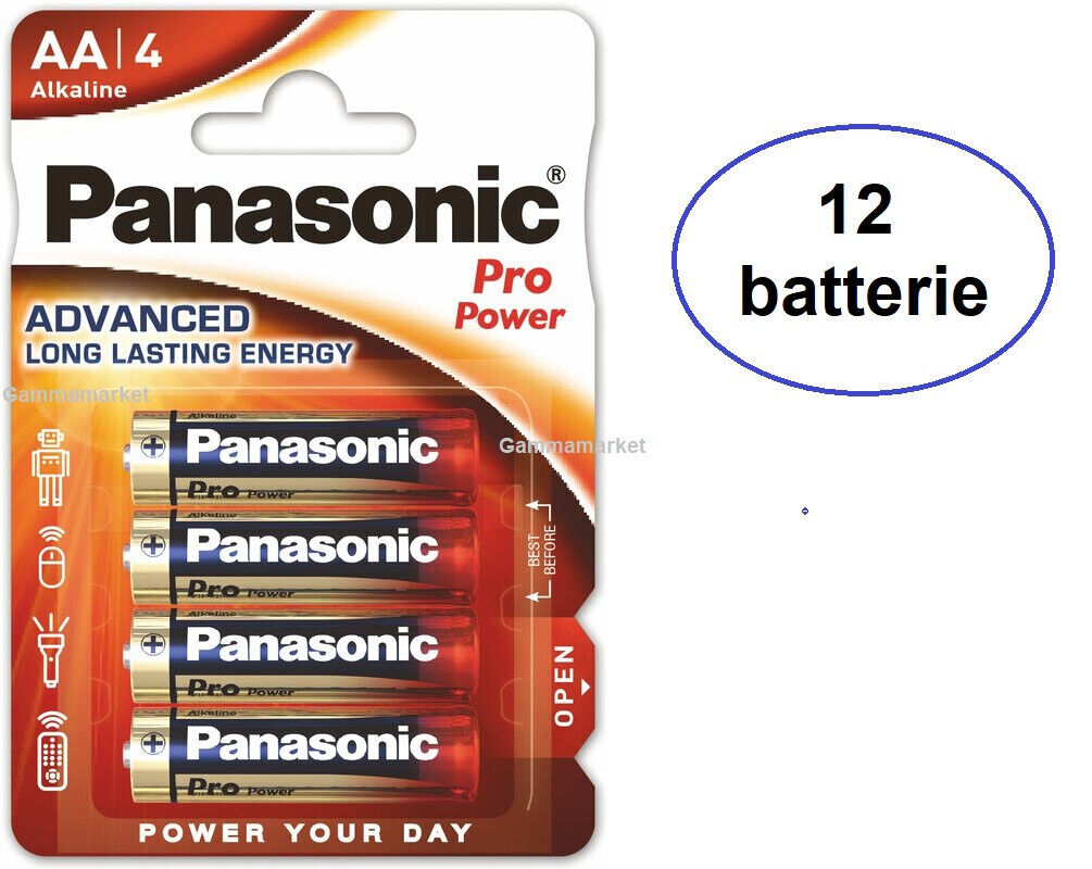 12 pile batterie Stilo AA PANASONIC PRO POWER
