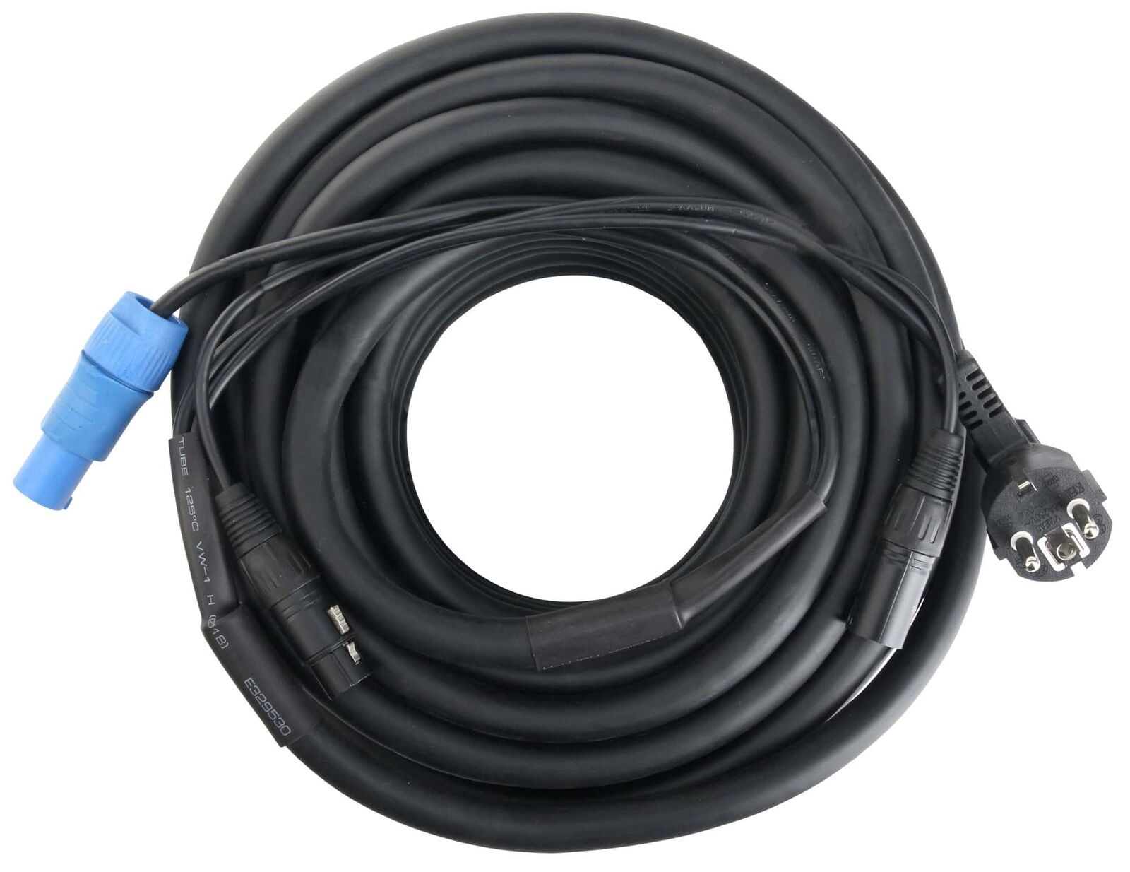 Cavo Doppio Ibrido Alimentazione DMX 3 Pin DMX Speakon Luci Effetti DJ PA 15m