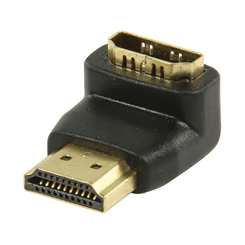 CONNETTORE ADATTATORE ANGOLATO 90° HDMI FEMMINA HDMI MASCHIO TIPO A FULL HD NERO