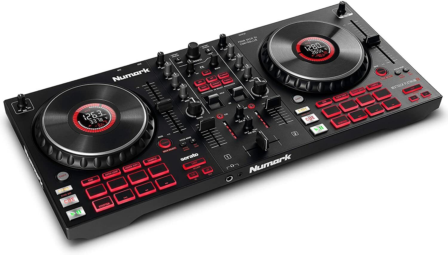 Numark MixTrack Platinum Fx CONTROLLER MIDI USB PER DJ 4 Deck + Effetti Serato