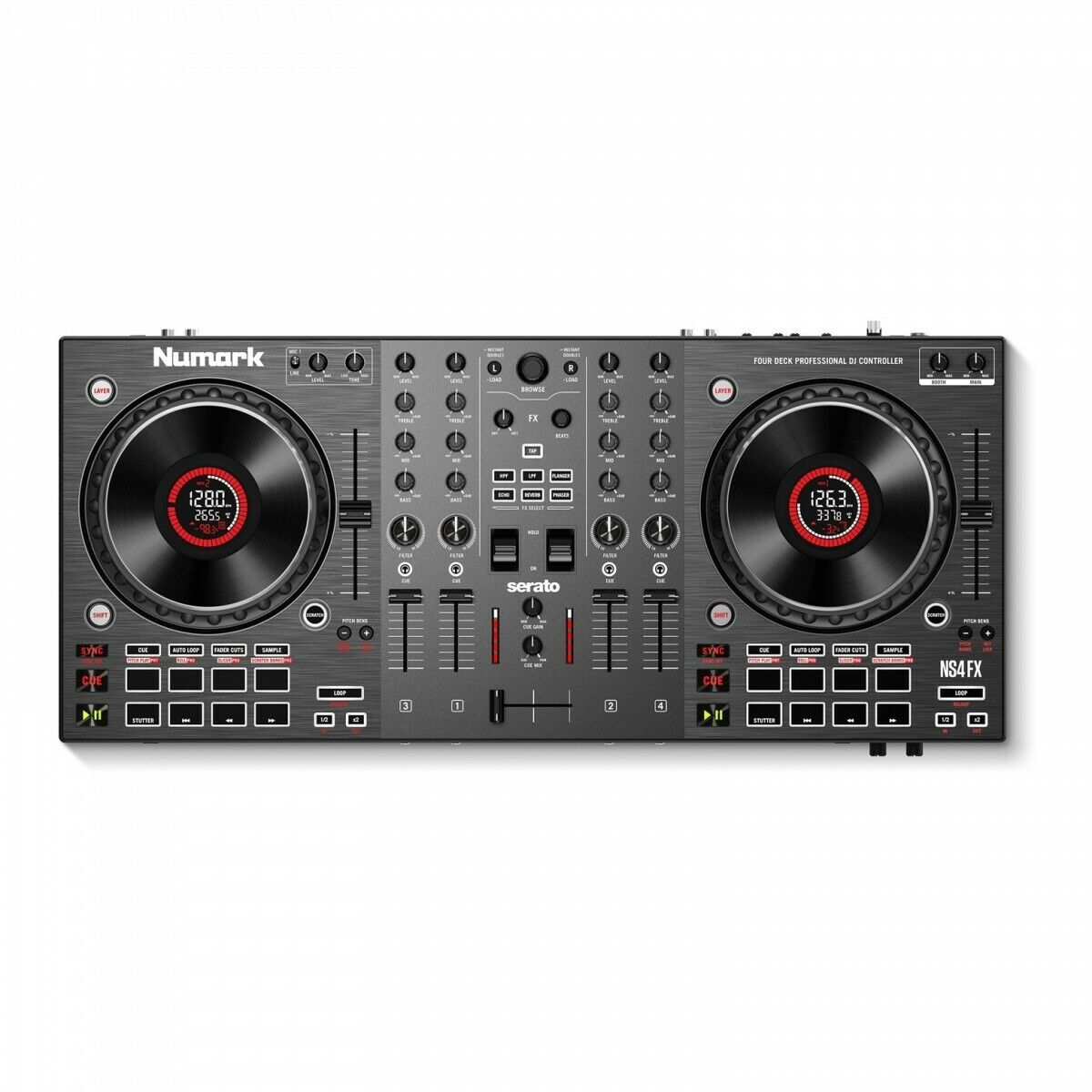 Numark NS4 FX Midi Dj Controller Usb Professionale 4 Deck + Effetti + Serato NEW