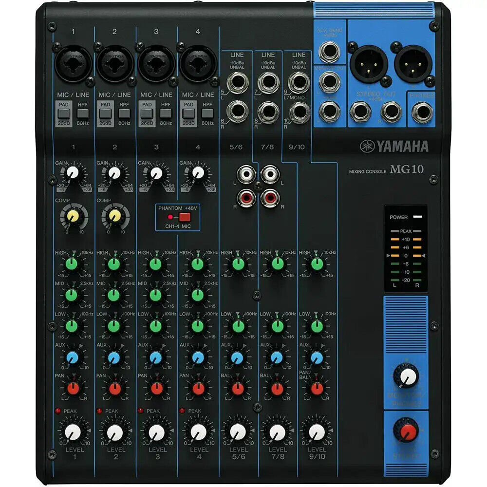 YAMAHA MG10 mixer audio a 10 canali x studio live karaoke NUOVO garanzia ITALIA