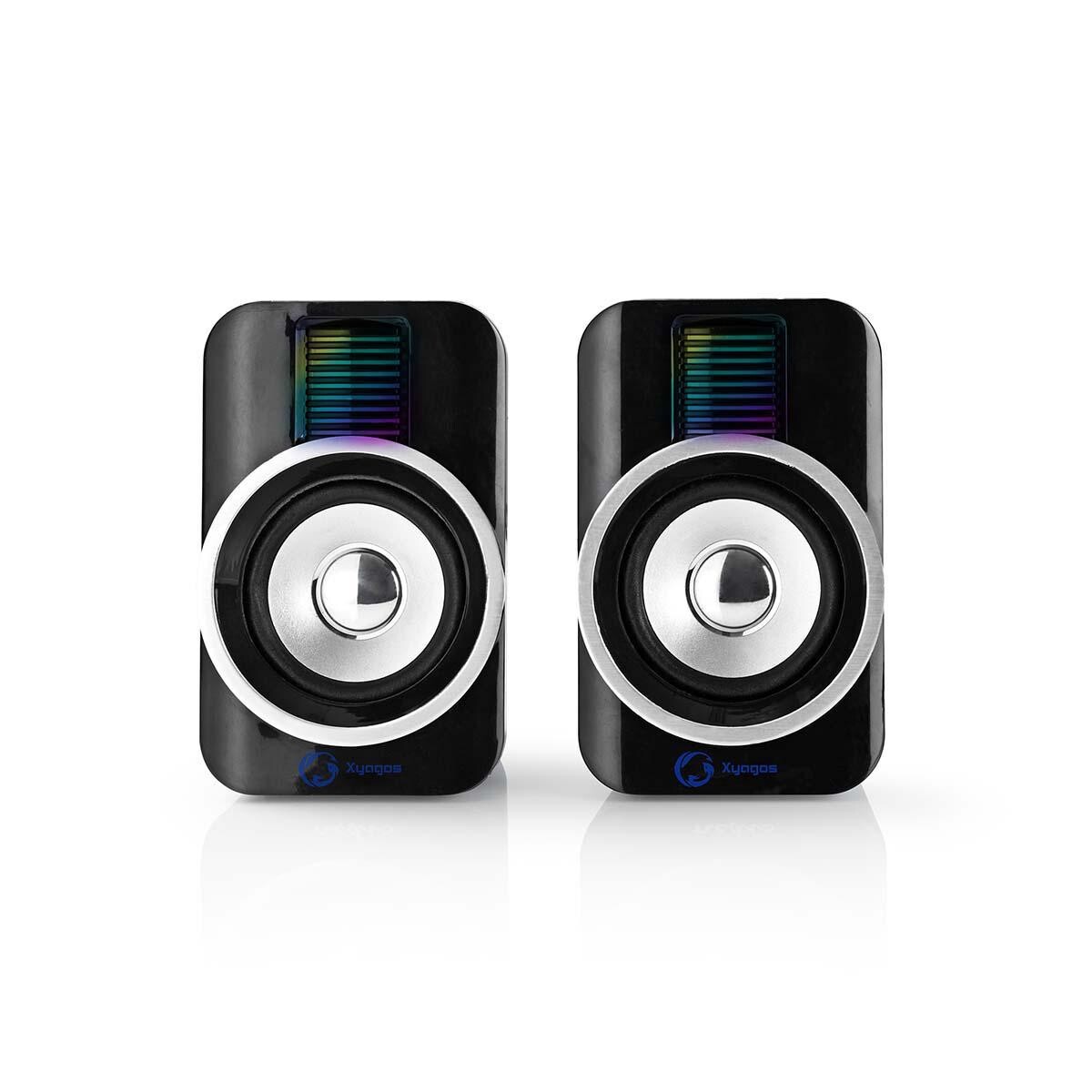 CASSE PC SPEAKER GAMING COMPUTER 30W LUCE DIFFUSORE LED MULTICOLOR NERO