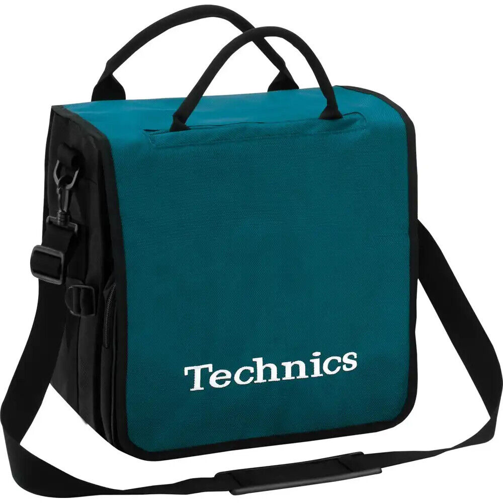 TECHNICS BACKBAG turchese+bianco bag borsa zaino con tracolla x dj dischi vinili