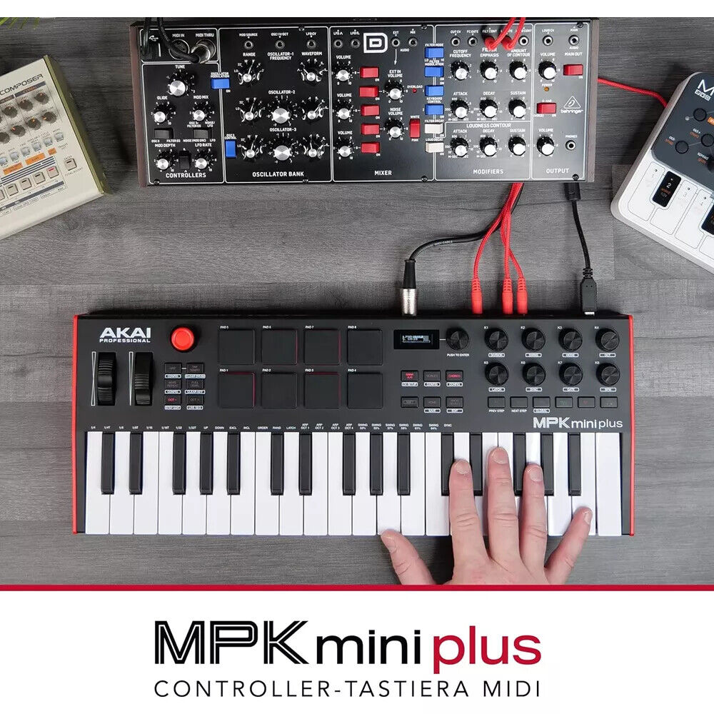 AKAI MPK MINI PLUS controller midi 37 tasti step sequencer cv gate clock NUOVO