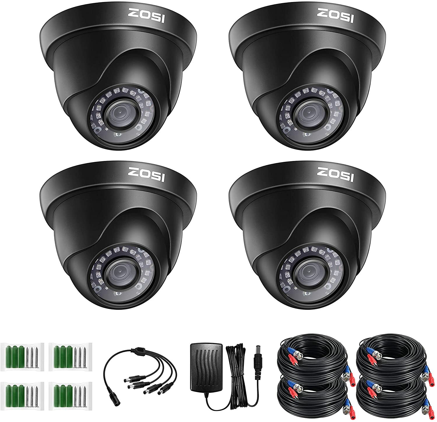 ZOSI 1080P 4PCS Telecamera di videosorveglianza per DVR Alimentatori inclusi