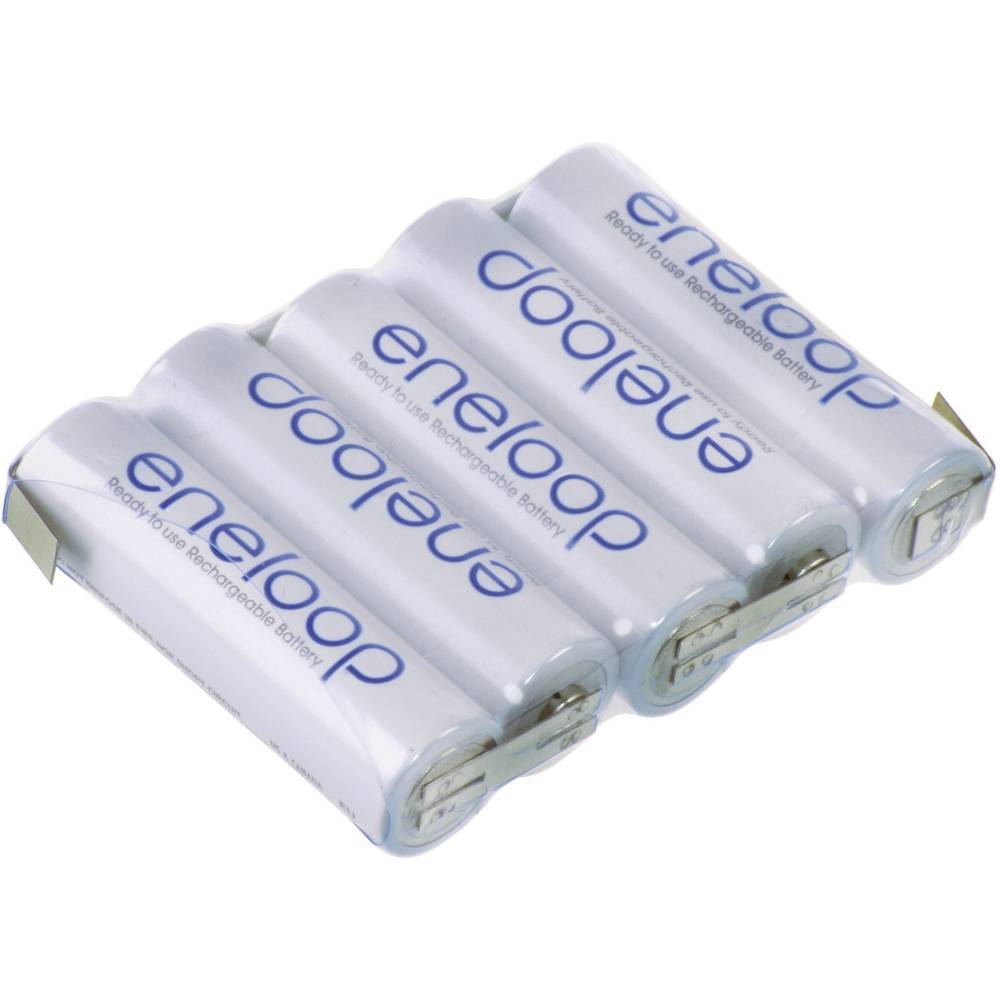 Pacco batteria 5x Stilo (AA) Panasonic BK3-MCCF linguette a saldare a Z NiMH 6