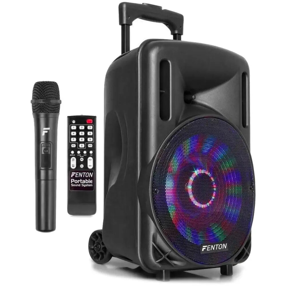 FENTON FT10LED diffusore portatile amplificato con batteria bluetooth microfono