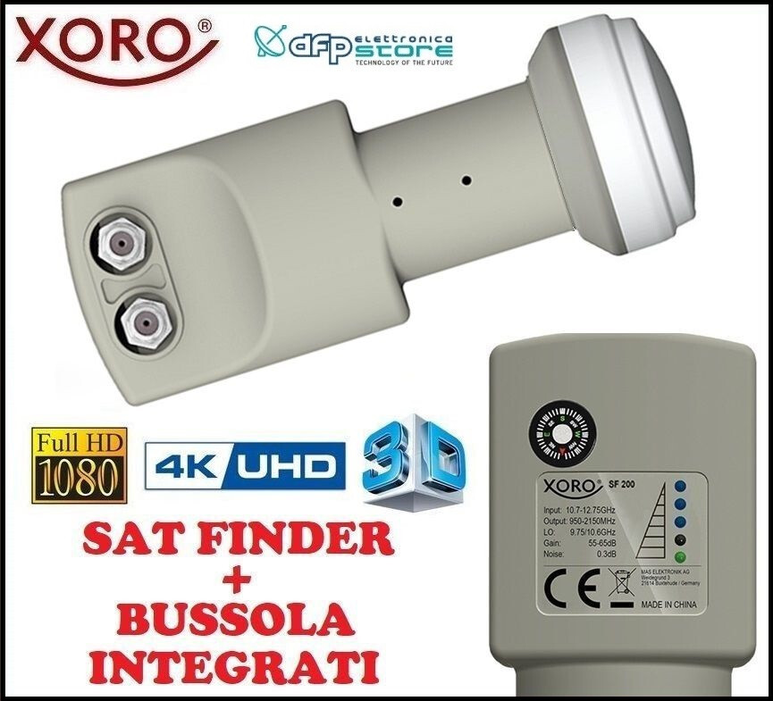 Convertitore Satellitare LNB 2 Uscite Illuminatore Sat Finder Parabola Satfinder