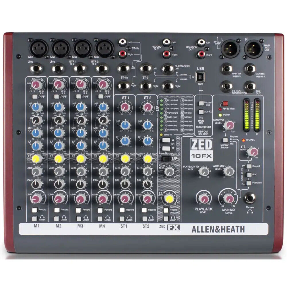 ALLEN&HEATH ZED 10FX mixer professionale usb con effetti per studio live karaoke