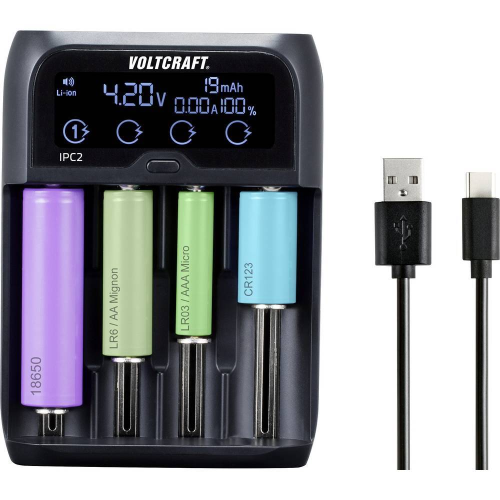 VOLTCRAFT IPC-2 Caricabatterie universale NiMH, NiCd, LiIon, LiFePO Mini