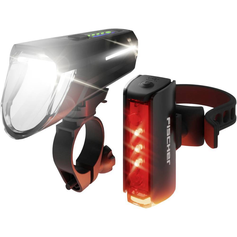 FISCHER FAHRRAD Kit illuminazione bicicletta PLUS 110 + TWIN STOP LED