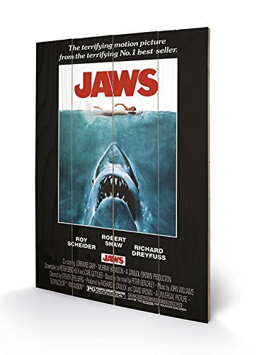 Wood Poster JAWS - Wood Print 40X59 - One Sheet NUOVO