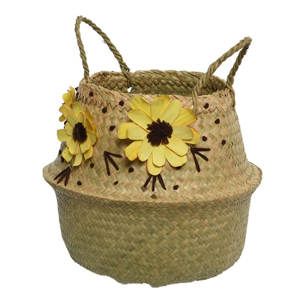 Multi-Purpose Basket Decoris Spring Brown Wicker (30 X 30 Cm) NUOVO
