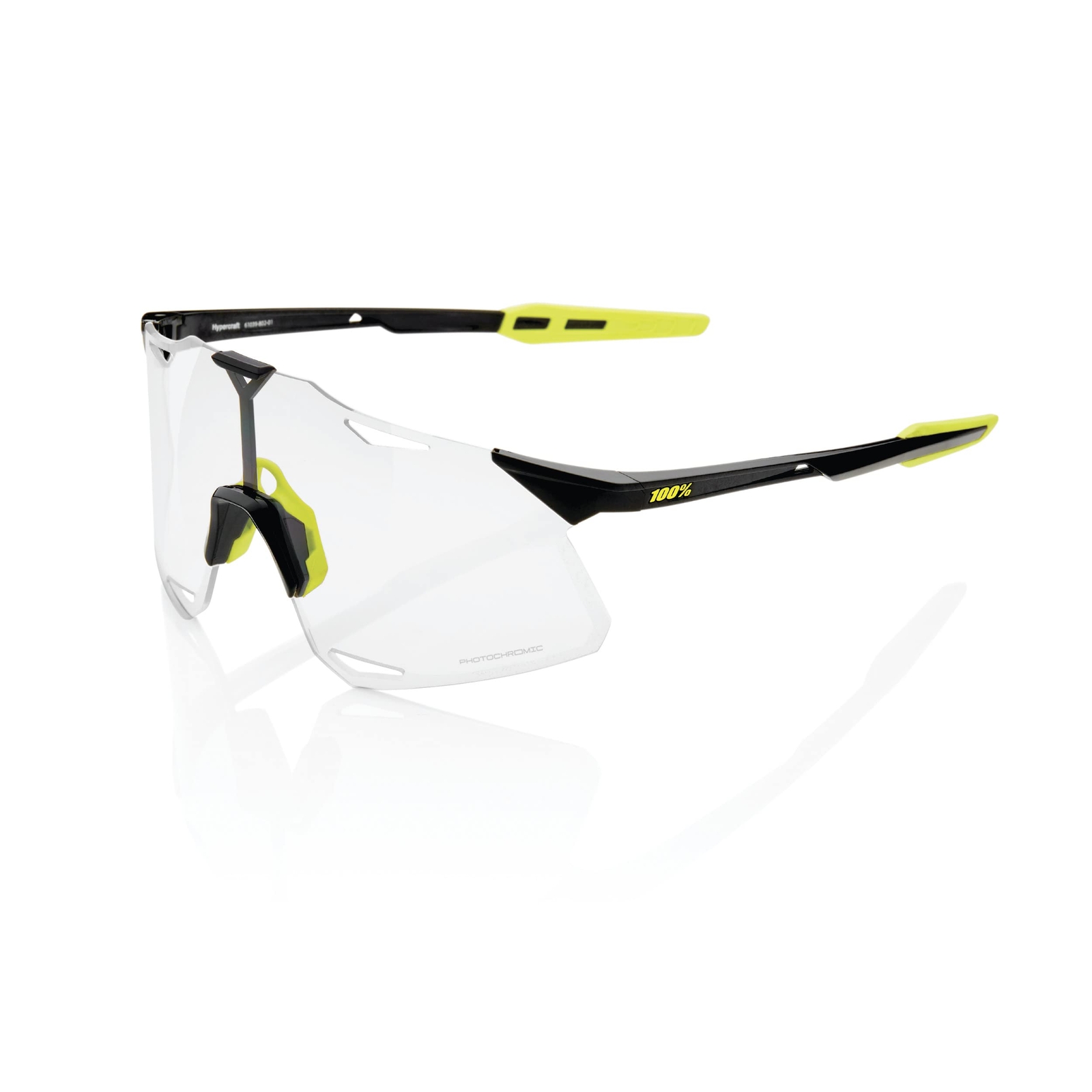 100% Hypercraft Glasses - Gloss Black / Photochromic Lens Clothing NUOVO