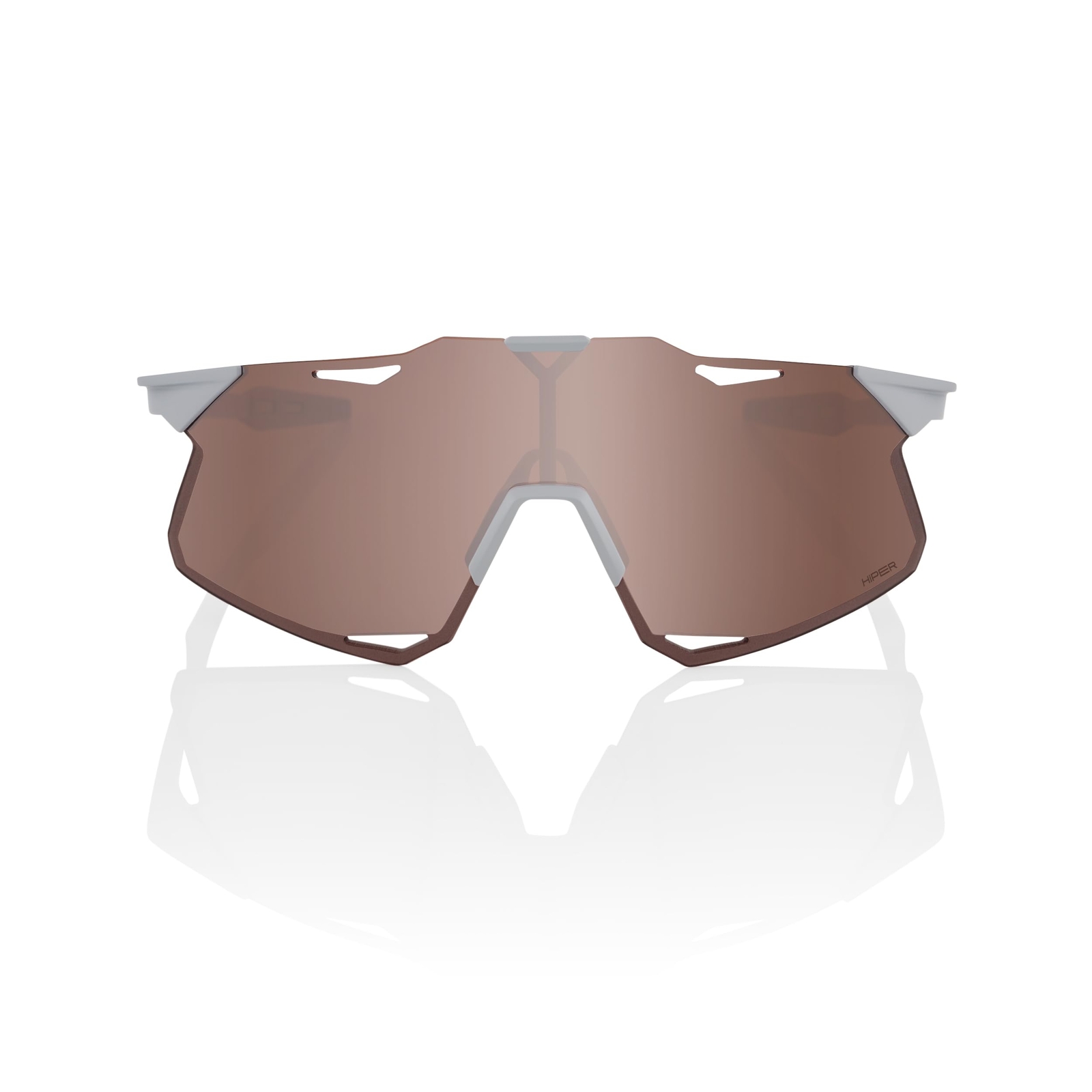 100% Hypercraft Glasses - Matte Stone Grey / HiPER Crimson Silver Clothing NUOVO