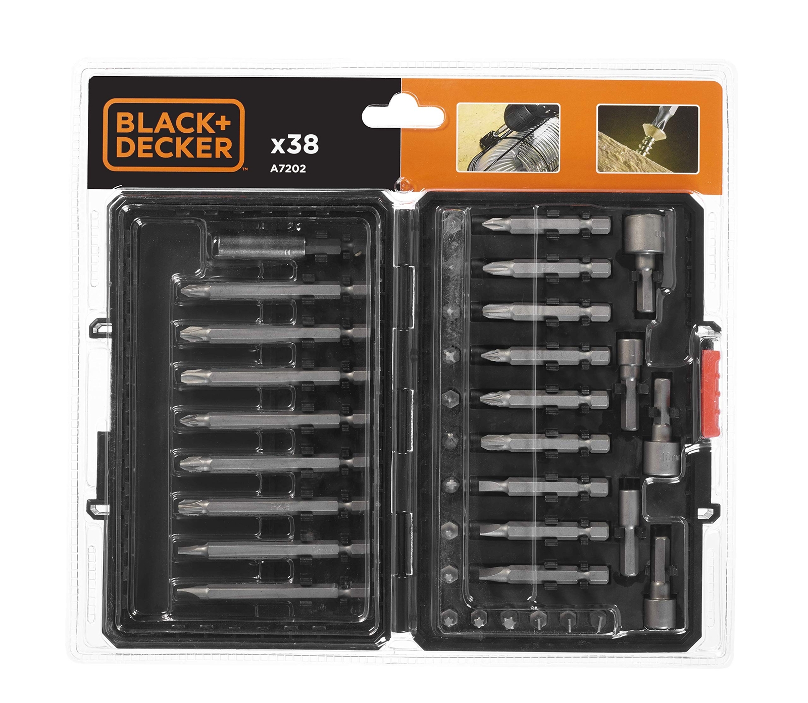 Bit Set Black & Decker A7202-Xj 38 Pieces NUOVO