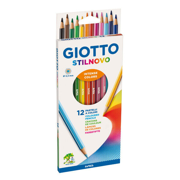 matite colorate pastelli giotto stilnovo da 12 mina 3,3 mm