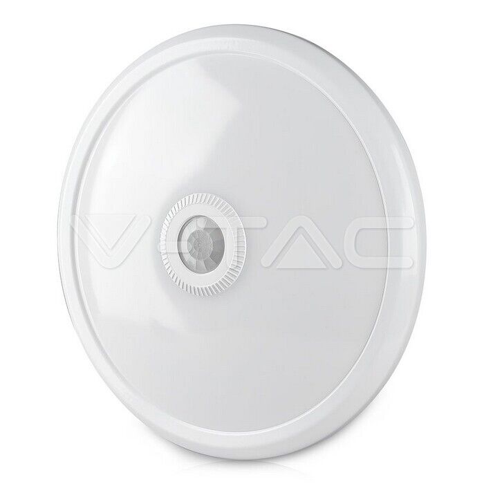 Plafoniera Led 12W sensore PIR di movimento e crepuscolare 6400K V-TAC VT-13-N