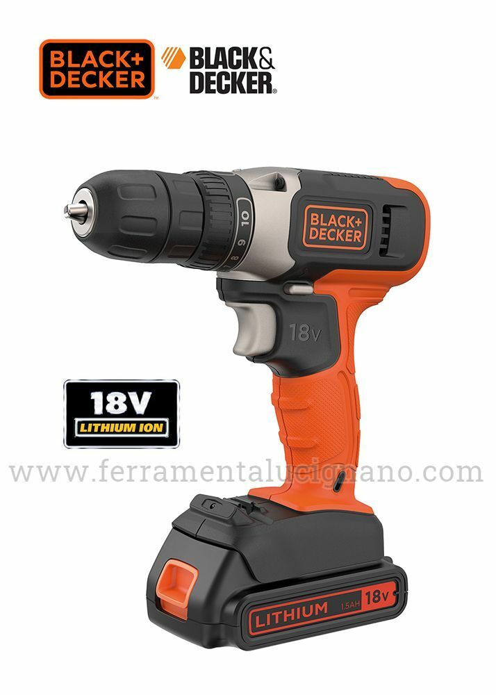 TRAPANO AVVITATORE A BATTERIA BLACK+DECKER BCD001C1 18V 1,5AH LITIO MANDR.10mm.