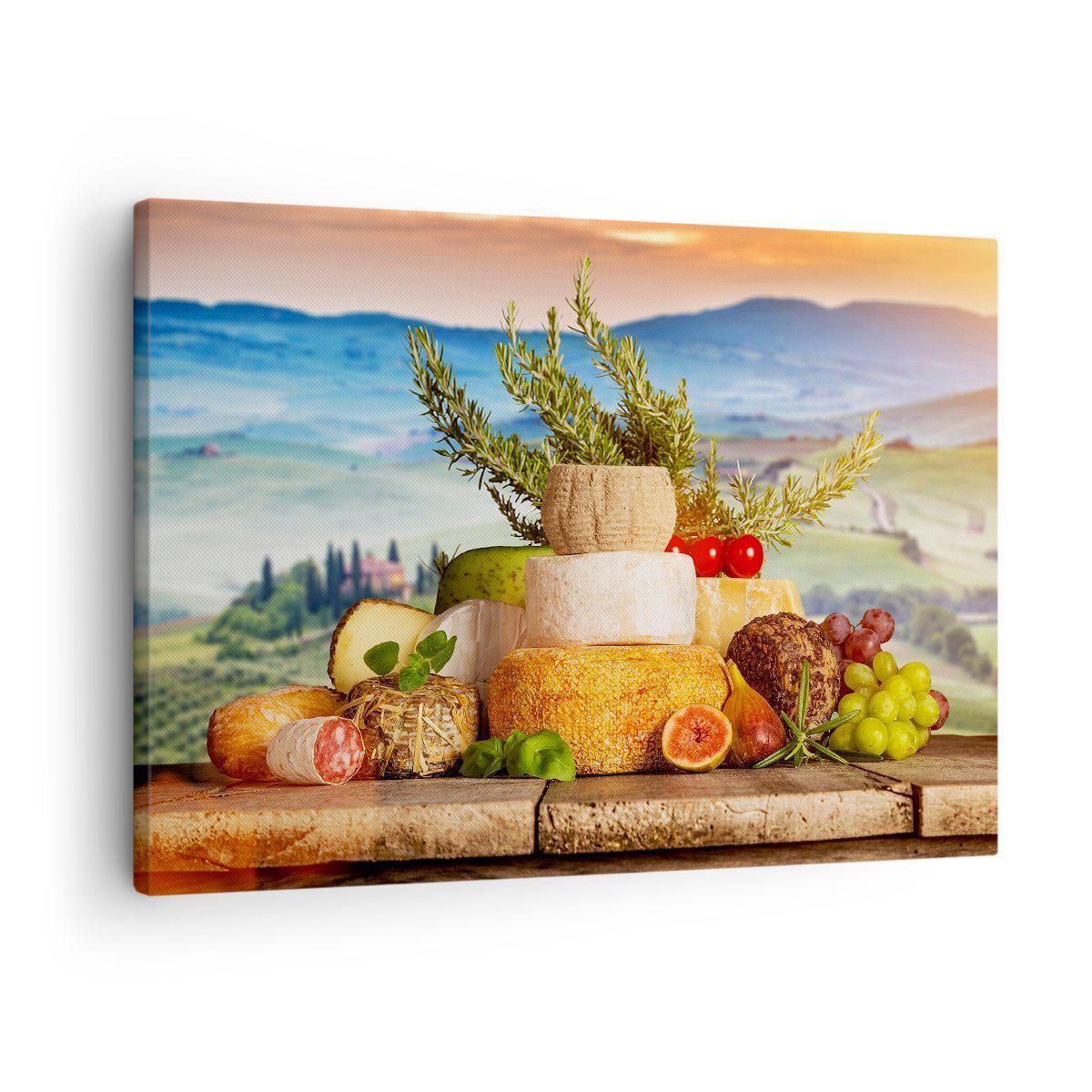 Quadro su Tela 70x50cm Toscana formaggio frutta italia Stampe Immagini Murale