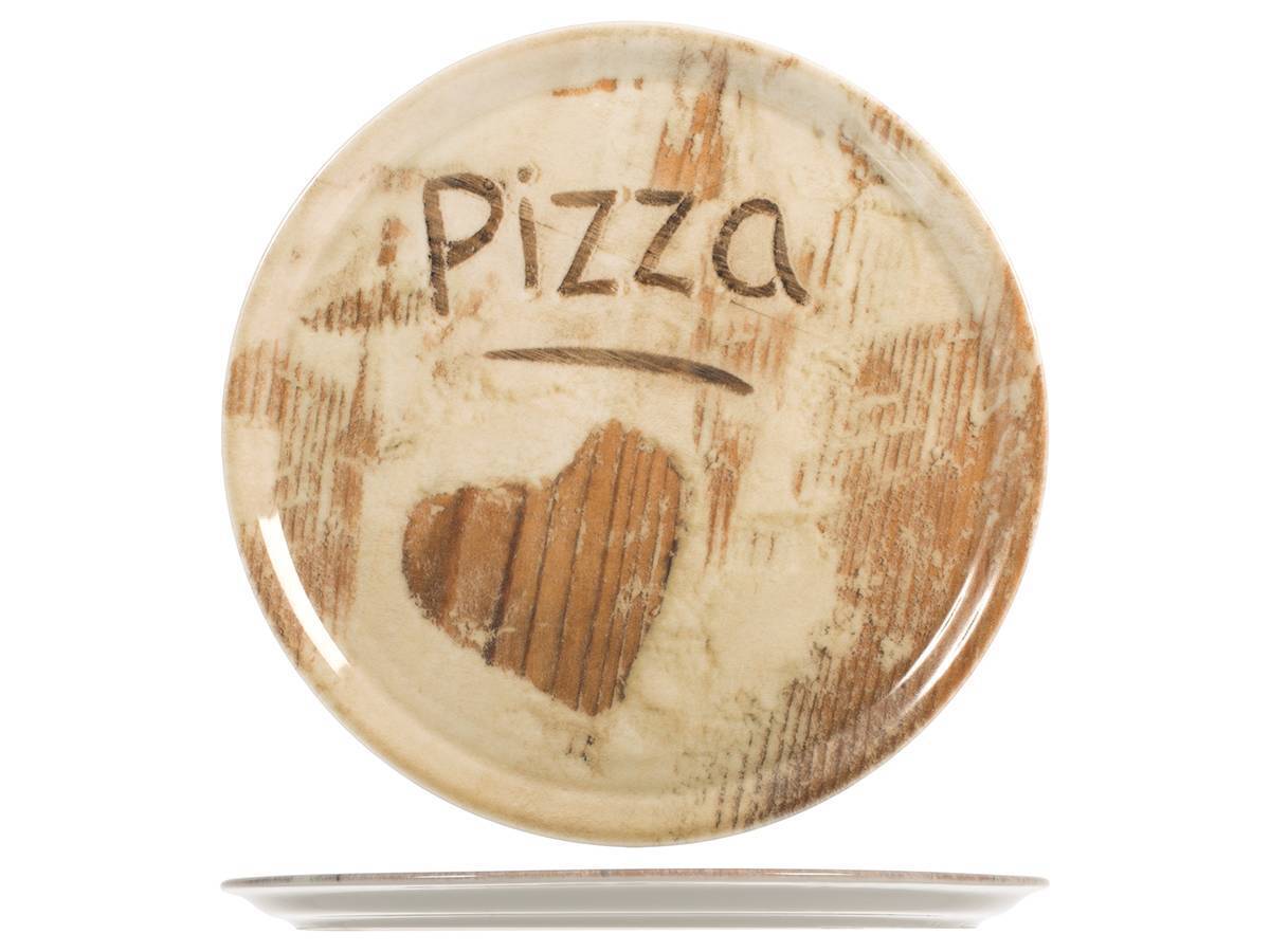 SATURNIA Set 6 Piatti Pizza In Porcellana Decorata Cm 33