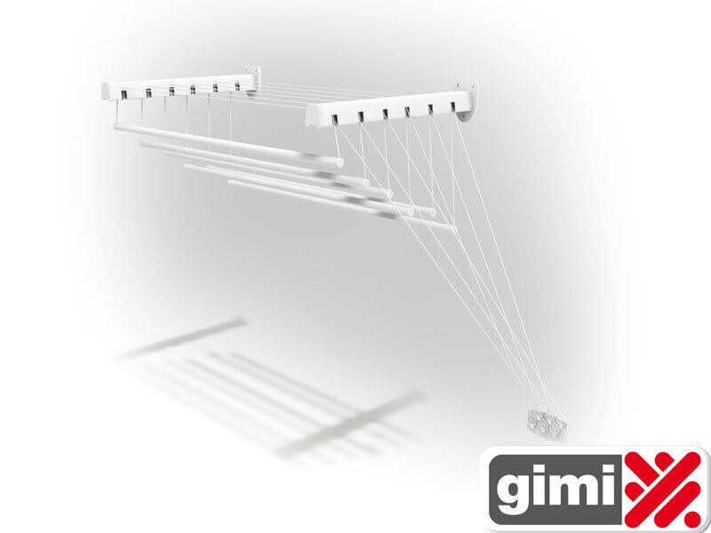 Gimi Lift 100 Stendibiancheria da Parete e Soffitto con 6 Barre Resistenti -...