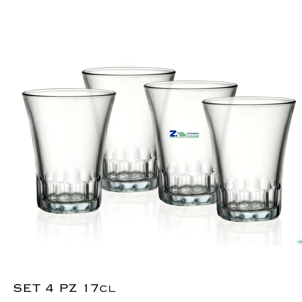 SET 4 BICCHIERE AMALFI 17CL PER BAR CASA ACQUA VINO CAFFE' INFRANGIBILE DURALEX