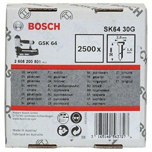 Bosch Professional 2608200500 Bosch 2 608 200 500 Chiodo Senza Testa 2500 (g1U)