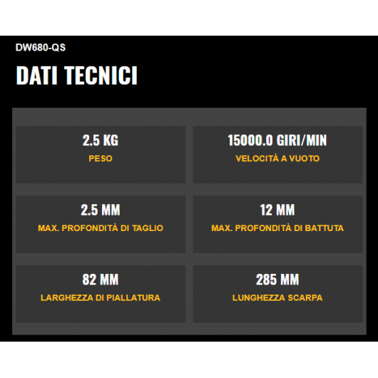 Pialletto 600W a filo Dewalt art.DW680-QS