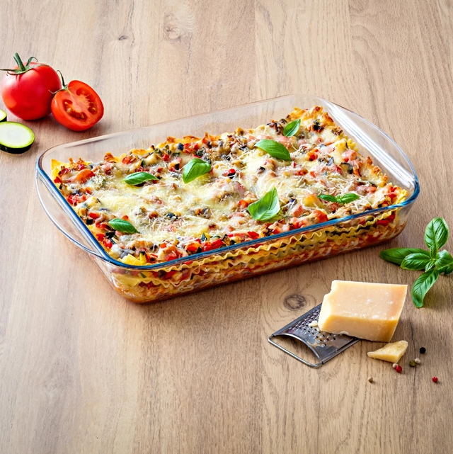 TEGLIA RUOTO Rettangolare Pyrex cm 39x25 Vetro Borosilicato Forno Fuoco Cucina