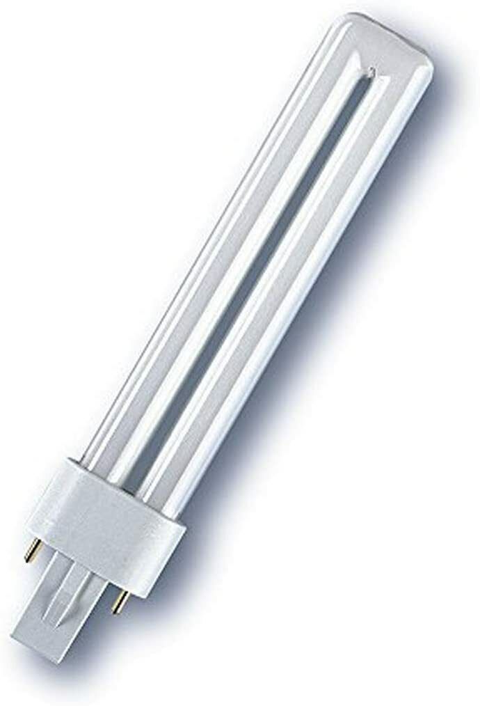 Lampadina DULUX S 9W/827 2pin LUCE CALDA 2700K lunghezza totale 16,5cm.