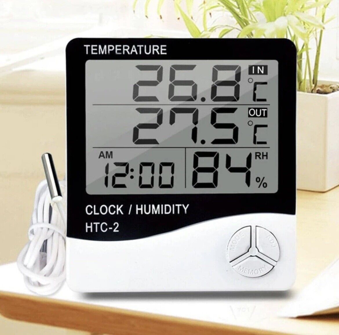 Termometro igrometro digitale LCD Monitor Temperatura E Umidità Con Orologio
