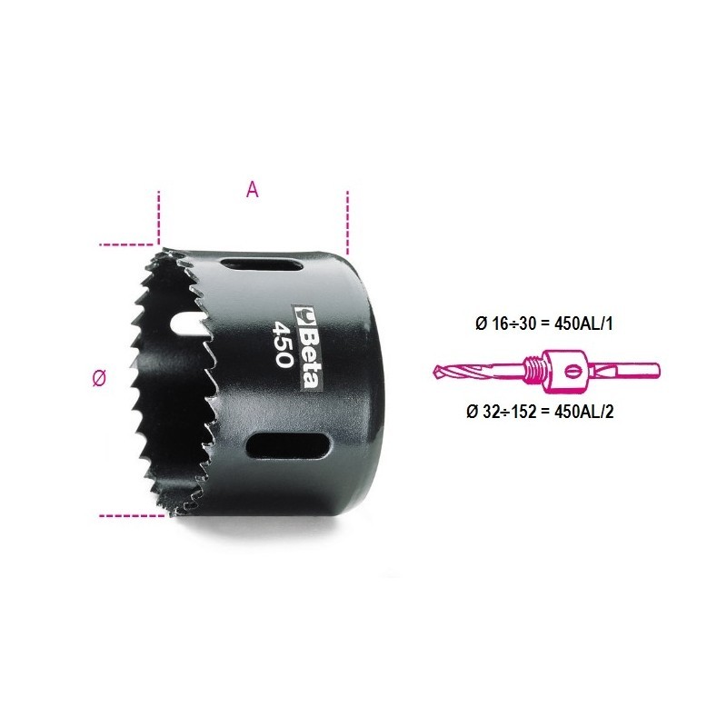 SEGHE A TAZZA IN ACCIAIO HSS-Co 8% MM 20 ART. 450
