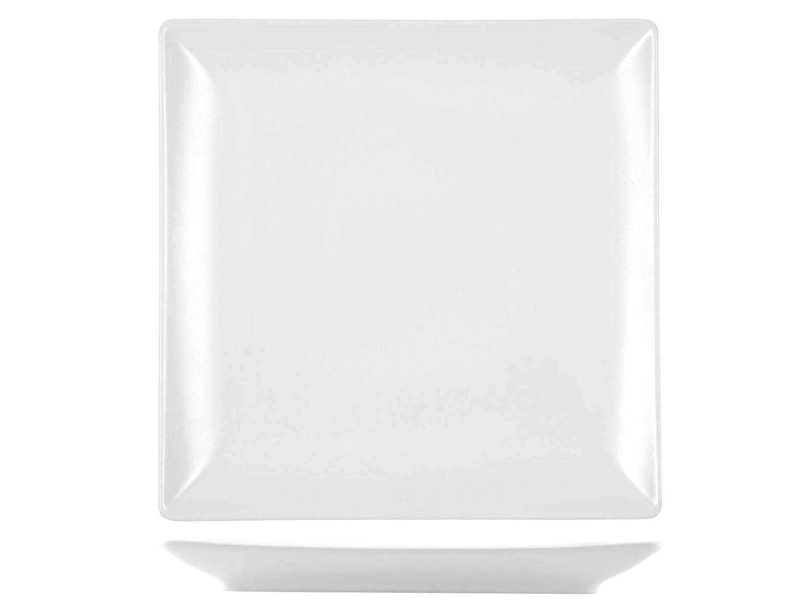 H&H Set 6 Piatti Piani Boston Osaka In Stoneware Bianco Cm 24X24