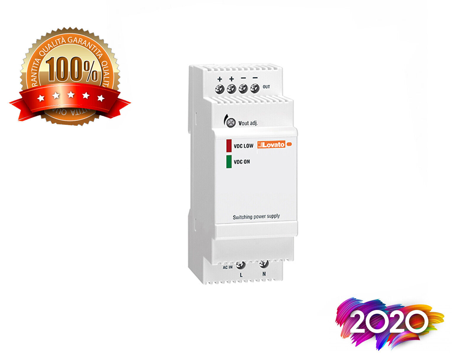 ALIMENTATORE SWITCHING 12V dc 2A 24Watt LOVATO PSL1M03312 GUIDA DIN 2 MODULI