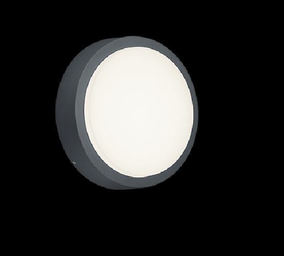 Applique Plafoniera Parete Led Esterno Tonda  Alluminio Antracite Breg GD Trio