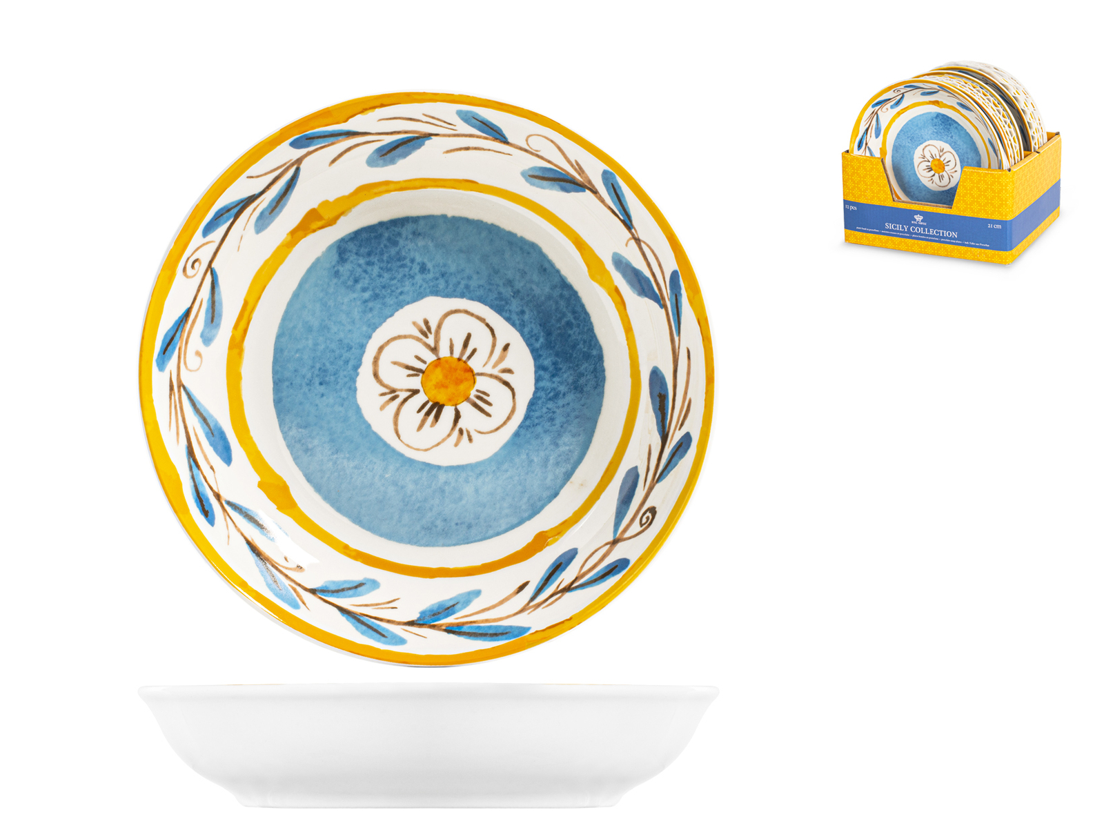 ROYAL NORFOLK Set 12 Piatti Fondi Coupe Tropea Cm 21
