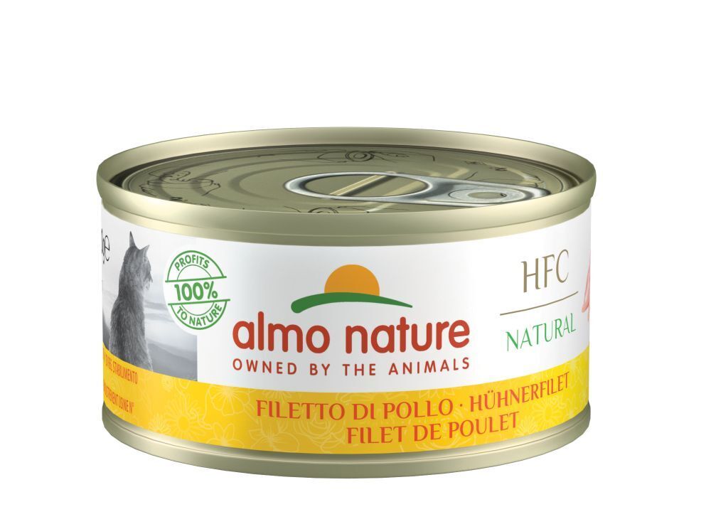 Almo Nature HFC Natural Gatto, Lattina 70gr - Filetto di Pollo