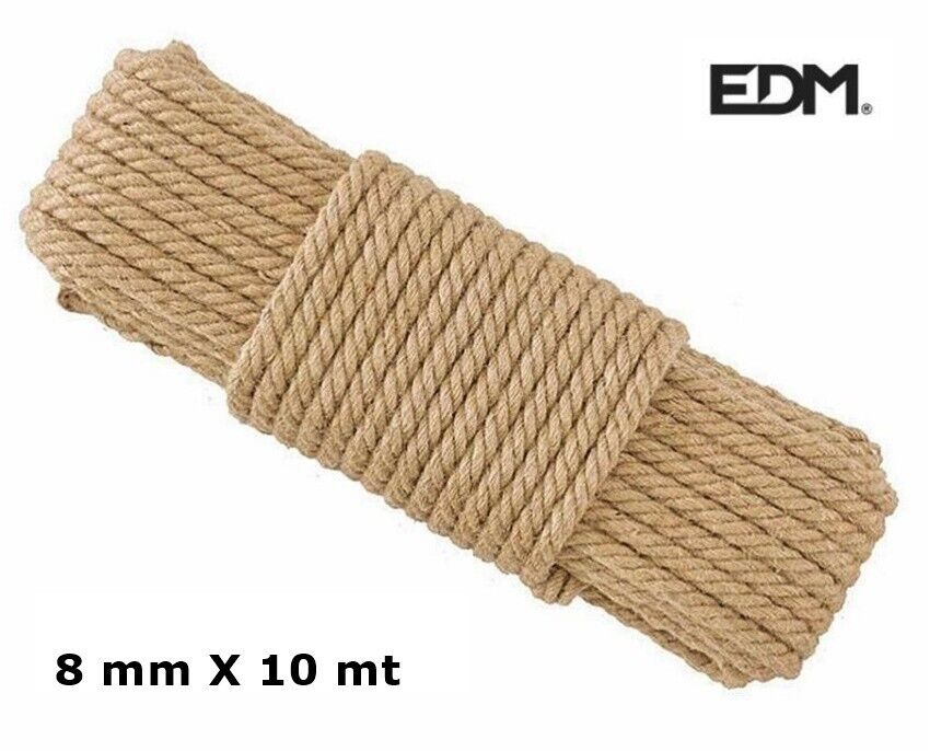 MATASSA ROTOLO DI CORDA IN FIBRA NATURALE DI IUTA DIAMETRO 8 mm X 10 METRI