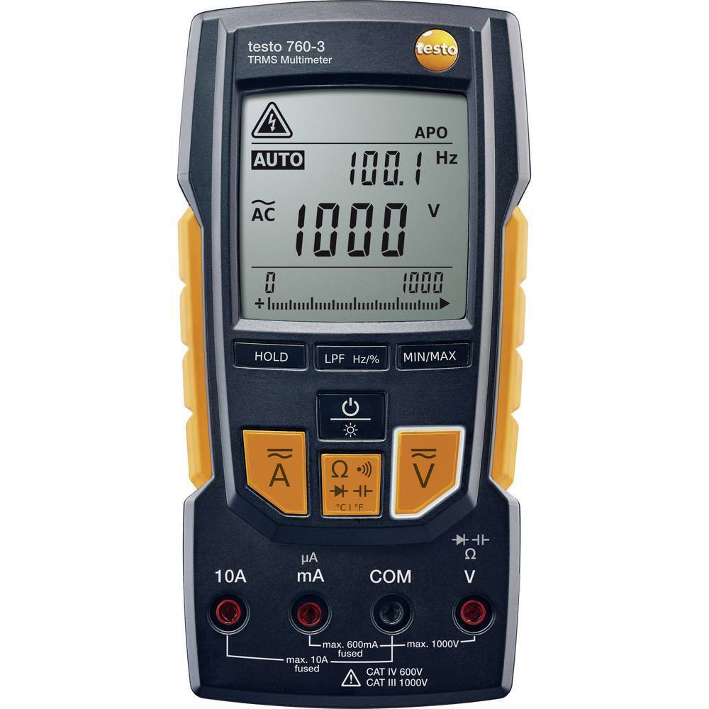 testo 760-3 Multimetro portatile digitale CAT III 1000 V, CAT IV 600 V Display