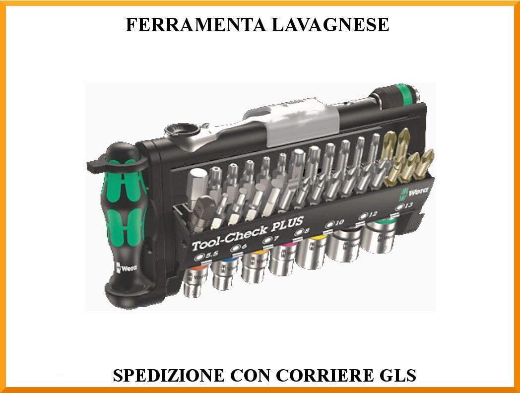 Wera Tool check Plus cricchetto + bussole ed inserti, 39 pezzi