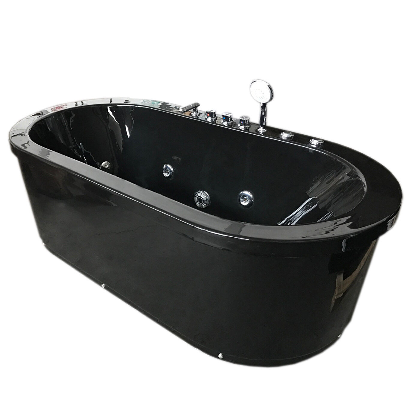 VASCA BAGNO FREESTANDING CANCUN - IDROMASSAGGIO SPA 18 x95cm NERA PER 1 PERSONA