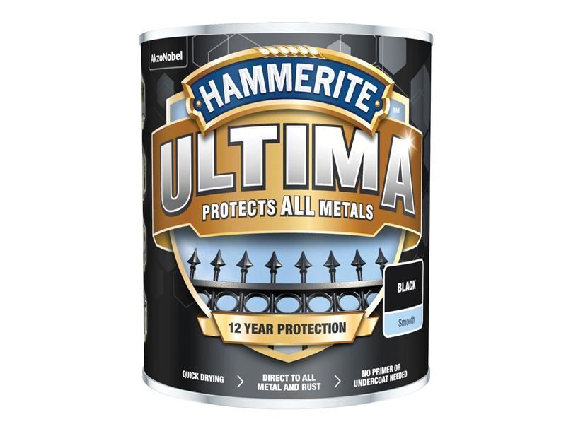 Hammerite - Ultima Metal Paint Smooth Black 750ml