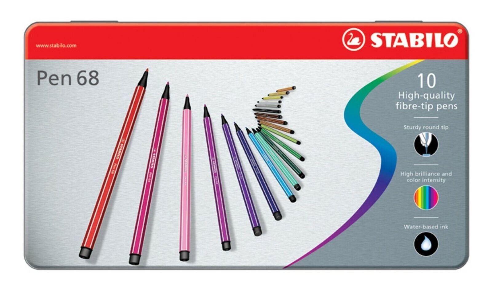 PENNARELLI PEN 68 - STABILO - (CONF. DA 10 IN METALLO) - COD. 6810-6