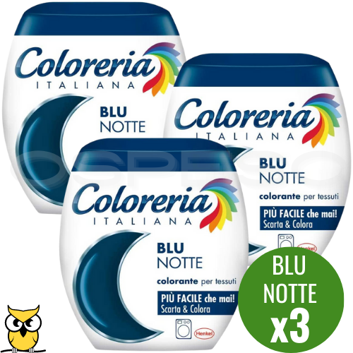 COLORERIA ITALIANA BLU NOTTE COLORANTE TESSUTI E VESTITI IN LAVATRICE 350GR X3