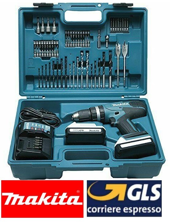 Trapano avvitatore a percussione Makita HP457DWE10 18V in kit valigetta
