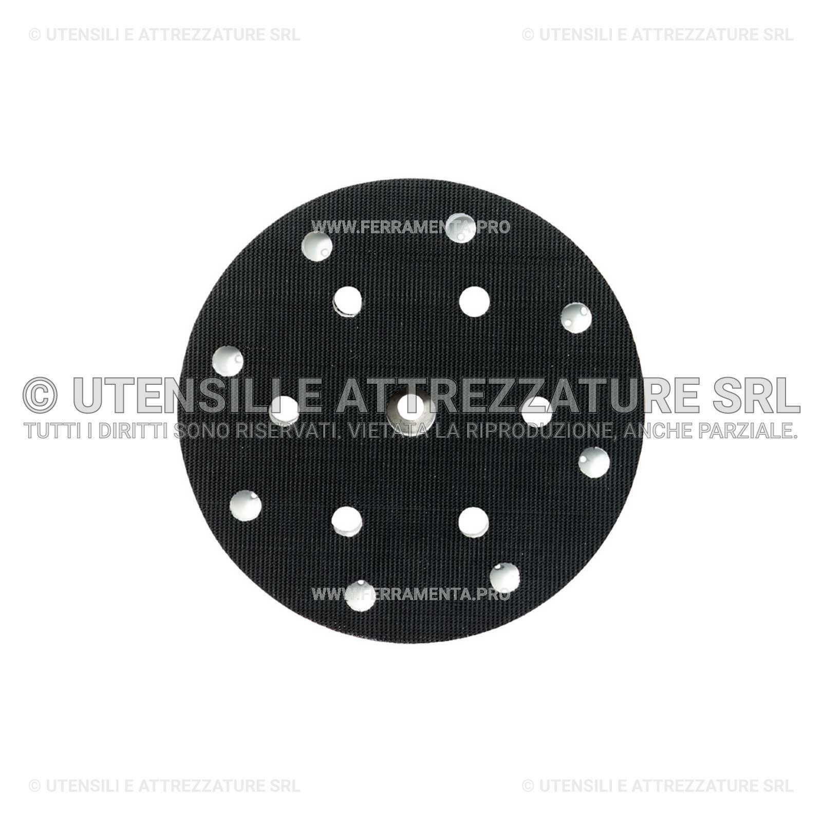 PLATORELLO VELCRATO 150 MM FORATO 8 + 6 FORI RICAMBIO per METABO SXE 450
